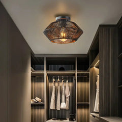 Geometric Metal Ceiling Light E27 Ø32cm — Black or Brown, 3 Colour Temperatures