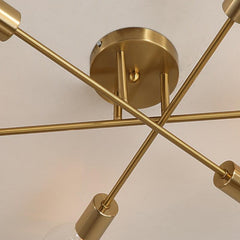 6-Arm Industrial Ceiling Light Gold 6×E27 40W