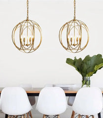 Modern Cage Pendant Light Painted Metal E27 IP44 Small Large