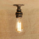 Small Industrial Ceiling Light Weathered Iron E27 Compact
