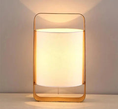 Floating Lantern Table Lamp Metal Frame & Textile Shade E27 — Small or Large