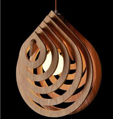 Art Deco Pendant Light Wood Metal E27 IP44 30×35 cm