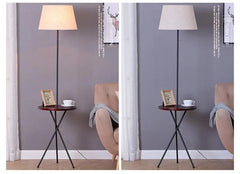 Nordic Side Table Floor Lamp Wood Metal E27 152 cm