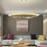 Modern Crystal LED Chandelier Iron Gold Black 60cm 80cm