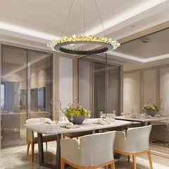 Modern Crystal LED Chandelier Iron Gold Black 60cm 80cm