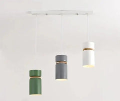 Nordic LED Pendant Light Iron Wood Green Grey White Sets