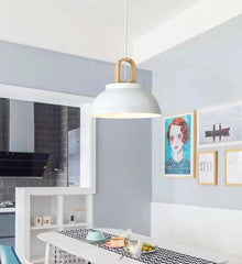 Nordic LED Pendant Light Iron Wood 3 Colours 3 Sizes