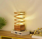 Accordion Table Lamp Wood Metal Integrated LED