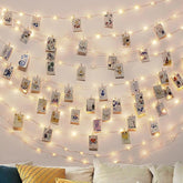 LED Fairy Lights with Photo Clips, Warm White, Battery & USB