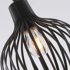 Iron Cage Pendant Light E27 Industrial Black White 20 cm
