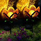 Solar Flower Garden Stake Light Iron Art Deco