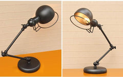 Industrial Metal Desk Lamp Black Thermolacquered 3 Articulated Joints E27