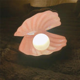 Pearl Shell Table Lamp Ceramic Battery LED Pink White