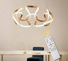 Modern Abstract Chandelier Integrated LED — 5 or 6 Heads, Gold / Grey / Coffee / Chrome