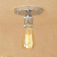 Small Industrial Polished Steel Ceiling Light E27 Hand-Assembled