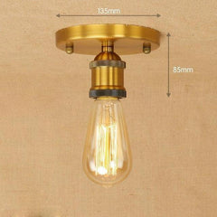 Small Industrial Gold Ceiling Light E27 Hand-Assembled Compact