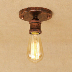 Small Industrial Bronze Ceiling Light E27 Hand-Assembled Compact