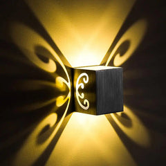 Butterfly Wing Wall Light Aluminium LED — White, Warm White or Green Light, Remote Control