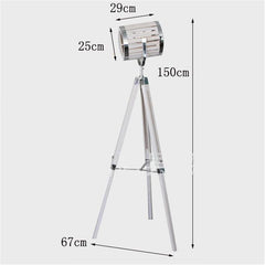 Industrial Cinema Barrel Floor Lamp Light Wood Metal E27