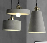 Industrial Cement Pendant Light E27 Black White 4 Shapes