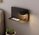 LED Bedside Wall Light with USB Charger — 3 Colour Temps, Black / White