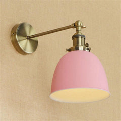 Industrial Wall Light Pink Thermolacquered Brushed Brass E27 Max 40W