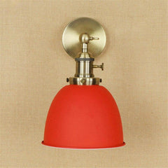 Industrial Wall Light Red Thermolacquered Brushed Brass E27 Max 40W