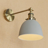 Industrial Wall Light Grey Thermolacquered Brushed Brass E27 Max 40W