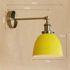 Industrial Wall Light Yellow Thermolacquered Brushed Brass E27 Max 40W