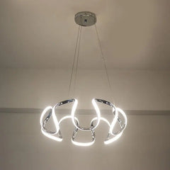 Modern Abstract Chandelier Integrated LED — 5 or 6 Heads, Gold / Grey / Coffee / Chrome