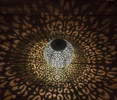 Round Solar Pendant Light Stainless Steel Shadow Effect IP44