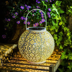Round Solar Pendant Light Stainless Steel Shadow Effect IP44