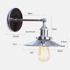 Vintage Metal Wall Light Polished Finish Orientable E27 Max 40W