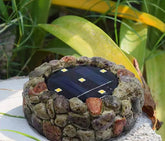 Cobblestone Solar LED Lamp Ceramic Plastic IP67 43 cm
