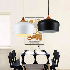 Modern Nordic LED Pendant Light Iron Wood Acrylic