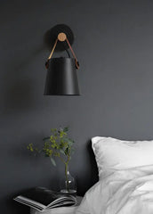 Nordic Wooden Wall Light Iron & Wood E27 — Black or White