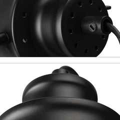 Vintage Design Desk Lamp Wood Base Black Thermolacquered Shade E27