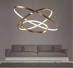Round Ring LED Chandelier Aluminium 1–4 Rings Dimmable