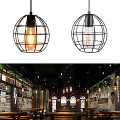 Spherical Cage Pendant Light Industrial Black