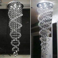 Modern LED Double Spiral Crystal Chandelier Chrome 4 Sizes