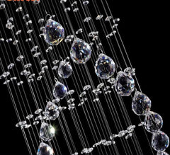 Modern LED Double Spiral Crystal Chandelier Chrome 4 Sizes