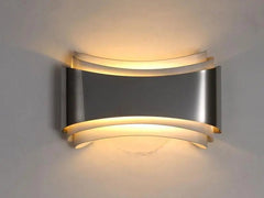 Modern Curved LED Wall Light Stainless Steel Acrylic 5W