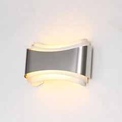 Modern Curved LED Wall Light Stainless Steel Acrylic 5W