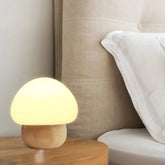 Mushroom Table Lamp Wood Silicone USB RGB LED Colour-Changing