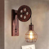 Industrial Vintage Wall Light Pull Cord E27 Chrome Iron
