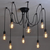 Spider Ceiling Light Black E27 1 to 12 Sockets