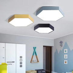 Hex LED Ceiling Light Metal Acrylic 30 cm 6 Colours
