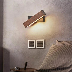 Rotatable LED Wall Light Iron and Wood