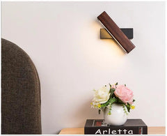 Rotatable LED Wall Light Iron and Wood