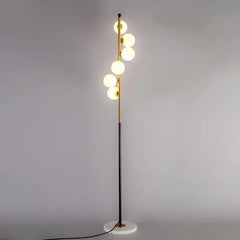 Nordic Floor Lamp with Frosted Glass and Brushed Nickel